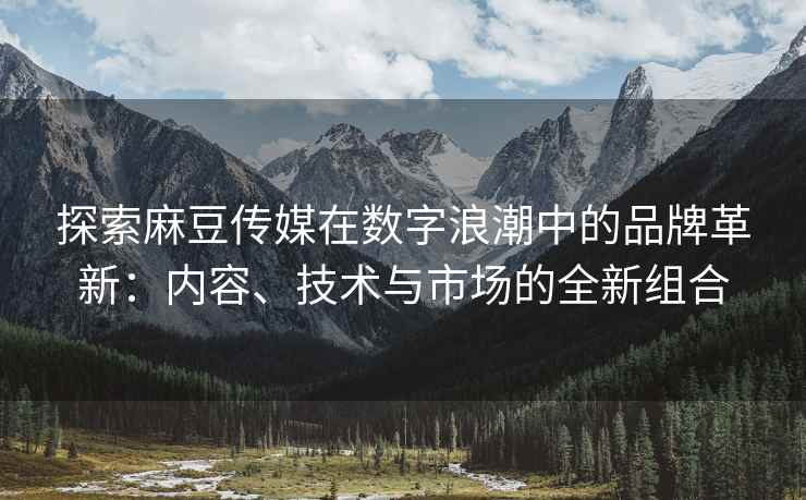 探索麻豆传媒在数字浪潮中的品牌革新：内容、技术与市场的全新组合
